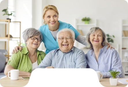 Group elderly smiling