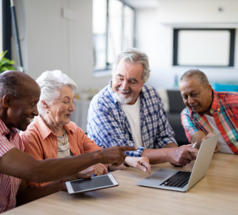 Group of people smiling